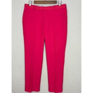 G/Fore Golf Chino Pants Mens Hot Pink Straight Leg Flat Front Performance 32/32